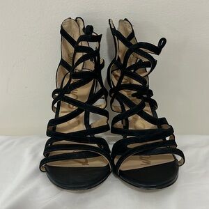 Sam Edelman black suede high heeled sandal size 7